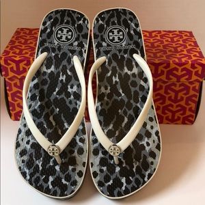 Tory Burch Thandie Wedge Flip Flop Size 7 USED!